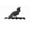 Kovový věšák černý - papoušek kakadu