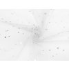 Tyl bílý se stříbrnými hvězdičkami