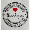 Samolepící papírová cedulka Thank you 37 mm 6 ks