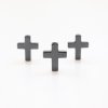 Mezidíl kříž  syntetický pokovený hematit antracit17 x 14 mm