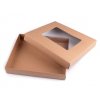 Papírová krabička s průhledem 4 x 24,5  x 27,5 cm hnědá