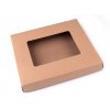 Papírová krabička s průhledem 4 x 24,5  x 27,5 cm hnědá