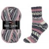 příze Best Socks 7079 krémová, růžová, šedá, černá