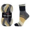 příze Best Socks 7071 krémová, okrová, šedá, černá