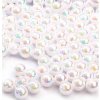 Plastový korálek voskovaný AB lesk 6 mm, 100 ks bílá