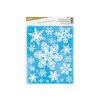 Okenní fólie vločky s glitrem 30x42 cm modrá