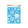 Okenní fólie vločky s glitrem 30x42 cm modrá