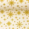 Bavlněná látka vánoční Neuss zlaté vločky krémová