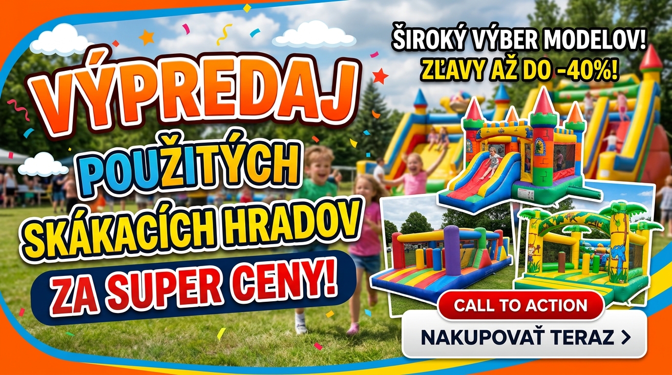 Výpredaj použitých skákacích hradov za super ceny, zľavy až do -40%