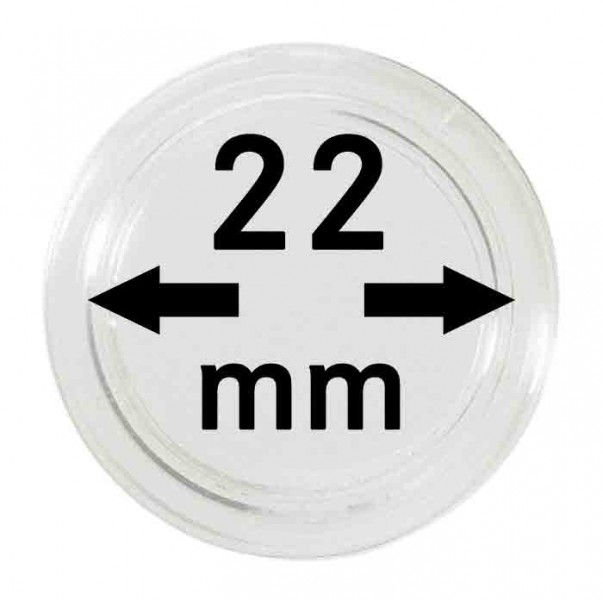 Plastová kapsle na mince Velikost: 22 mm