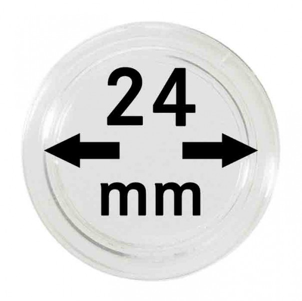 Plastová kapsle na mince Velikost: 24 mm