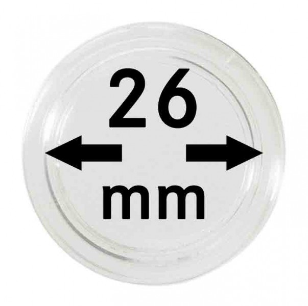 Plastová kapsle na mince Velikost: 26 mm