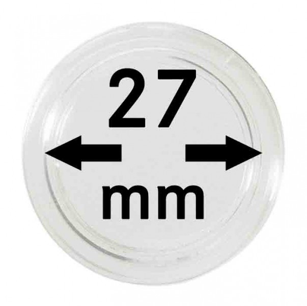 Plastová kapsle na mince Velikost: 27 mm