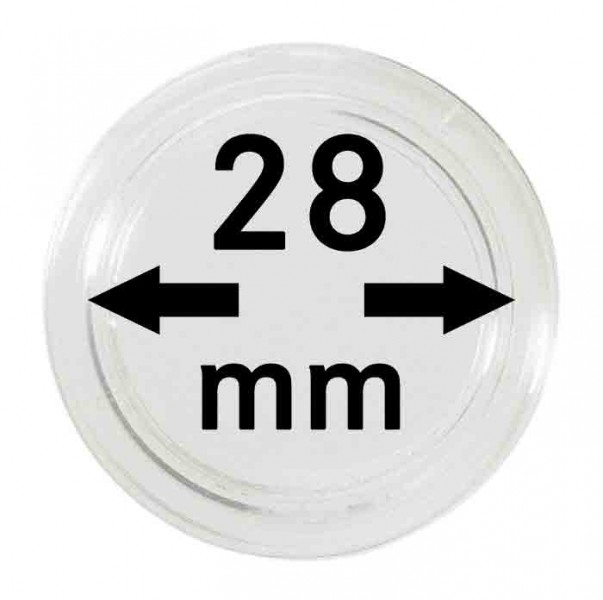 Plastová kapsle na mince Velikost: 28 mm