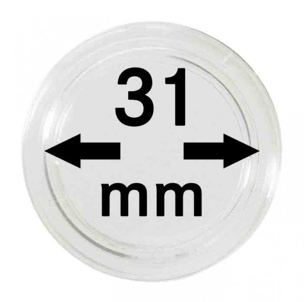 Plastová kapsle na mince Velikost: 31 mm