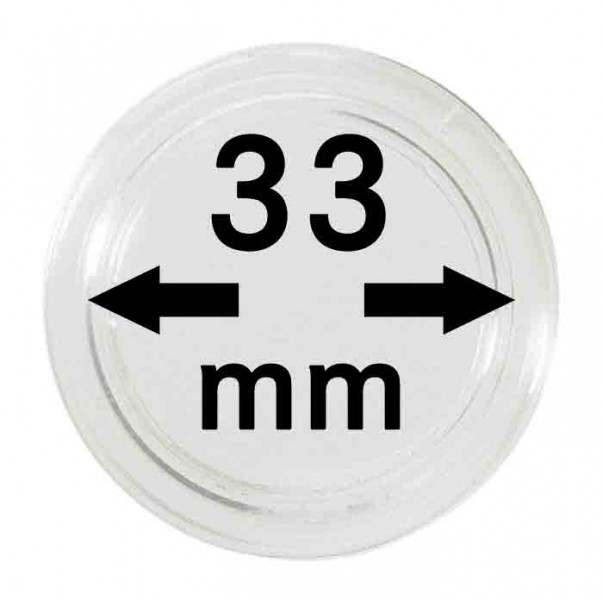 Plastová kapsle na mince Velikost: 33 mm