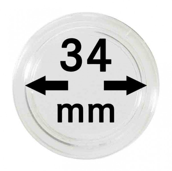 Plastová kapsle na mince Velikost: 34 mm