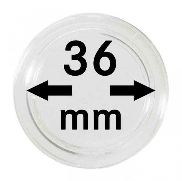 Plastová kapsle na mince Velikost: 36 mm
