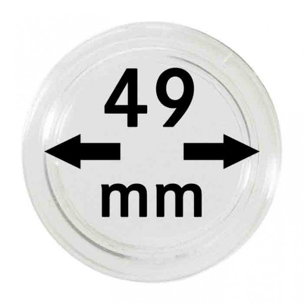 Plastová kapsle na mince Velikost: 49 mm