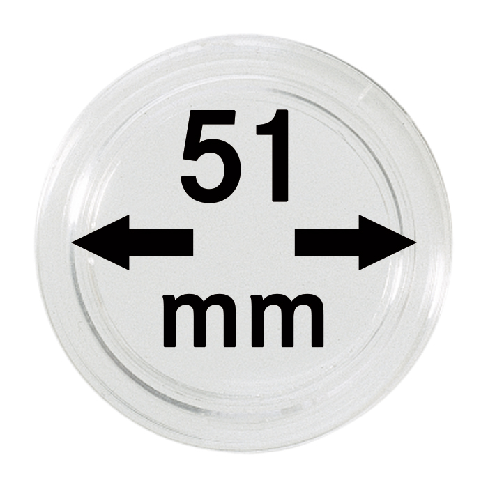 Plastová kapsle na mince Velikost: 51 mm