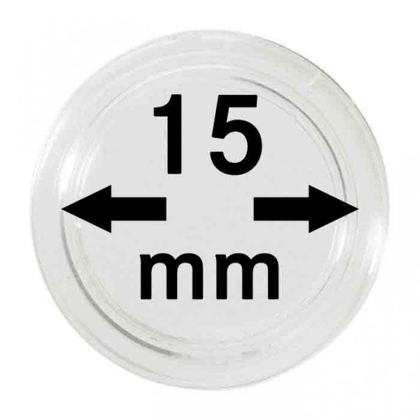 Plastová kapsle na mince Velikost: 15 mm