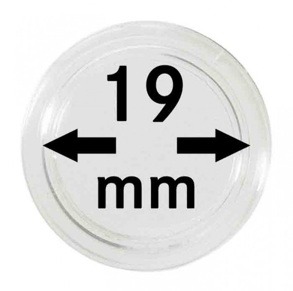 Plastová kapsle na mince Velikost: 19 mm