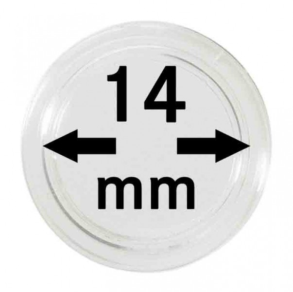 Plastová kapsle na mince Velikost: 14 mm