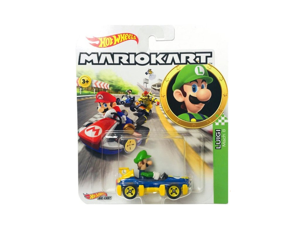 Toys Mario Kart Hot Wheels Diecast Vehicle Luigi 8 cm Nové Prokonzole.cz