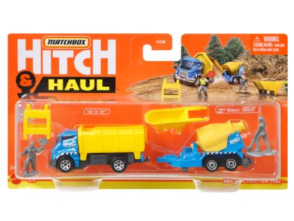 Toys Μatchbox Hitch and Haul Mbx Construction Zone Tilt n Tip and Mbx Cement Trailer yellow