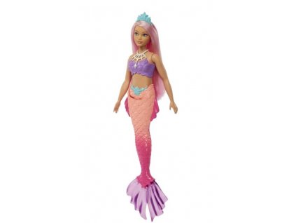 Toys Barbie Dreamtopia Curvy Pink Hair Doll With Pink Ombre Mermaid Tail And Tiara