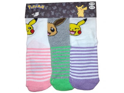 Merch Ponožky Pokémon Pikachu 3 pack Stripes