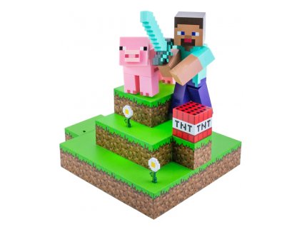 Merch Lampička Minecraft Diorama Steve 30cm