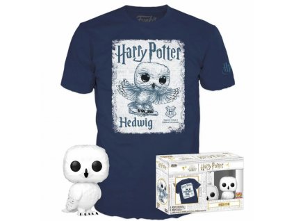 Merch Funko set tričko a figurka Harry Potter Hedwig vel. L