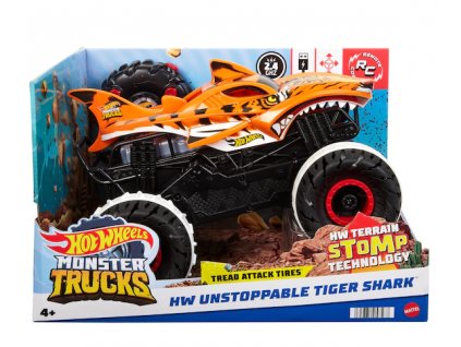 Toys Hot Wheels RC Monster Truck Unstoppable Tiger Shark