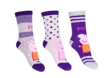 Ponožky Peppa Pig Purple 3 pack vel.23 26
