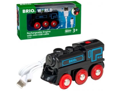 BRIO 33599 Elektrická lokomotiva nabíjecí černá