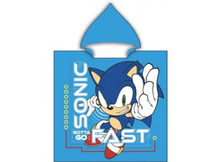 Pončo Sonic Gotta Go Fast 55 x 110cm