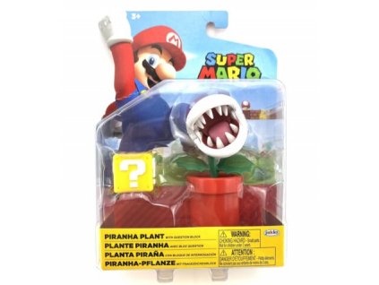 Figurka Super Mario Piranha Plant with Question Block 10cm