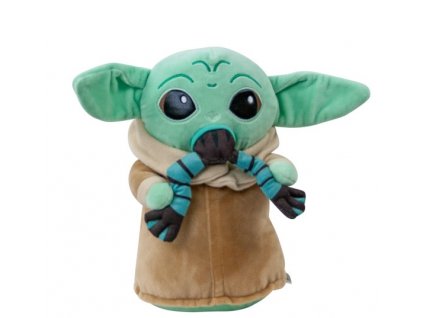 Plyšová hračka Baby Yoda with Frog 30cm