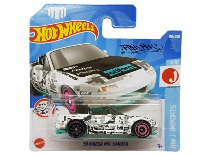 Hot Wheels 91 Mazda MX 5 Miata White