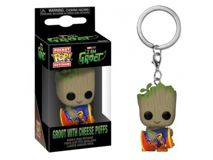 Klíčenka Funko Pocket Pop! Groot with Cheese Puffs