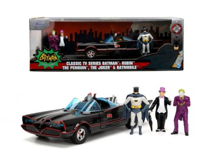 Auto DC Batman, Robin, The Penguin, The Joker a Batmobile