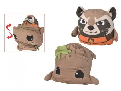 Plyšová hračka Guardians of the Galaxy Groot a Raccoon Reversible 8 cm