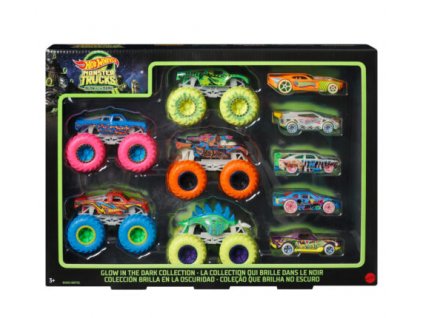 Hot Wheels Monster Truck Glow In The Dark Car 10 kusů