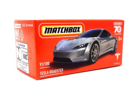 Matchbox Tesla Roadster Silver Box
