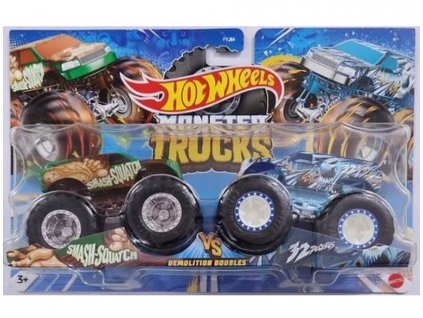 Hot Wheels Monster Trucks Demolition Doubles SmashSquatch Vs 32 Degrees