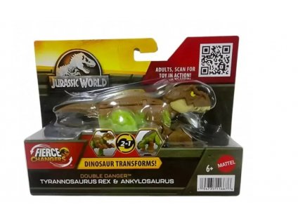 Jurský svět Fierce Changers Tyrannosaurus Rex a Ankylosaurus hnědý