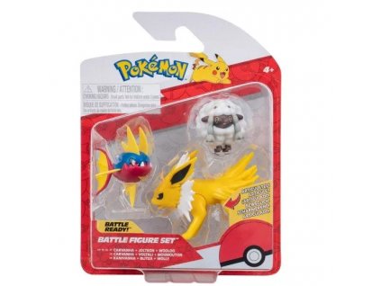 Figurky Pokémon Battle Jolteon, Carvanha a Wooloo