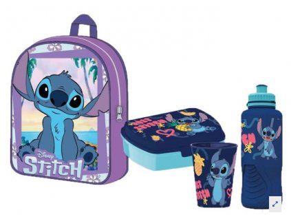 Batoh Disney Stitch fialový s doplňky