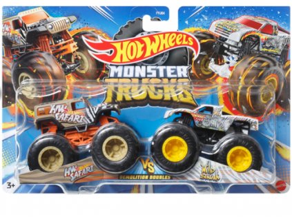 Hot Wheels Monster Trucks Demolition Doubles Hw Safari Vs Wild Streak